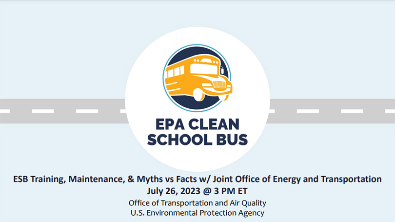 Clean School Bus Considerations Presentation opening slide.