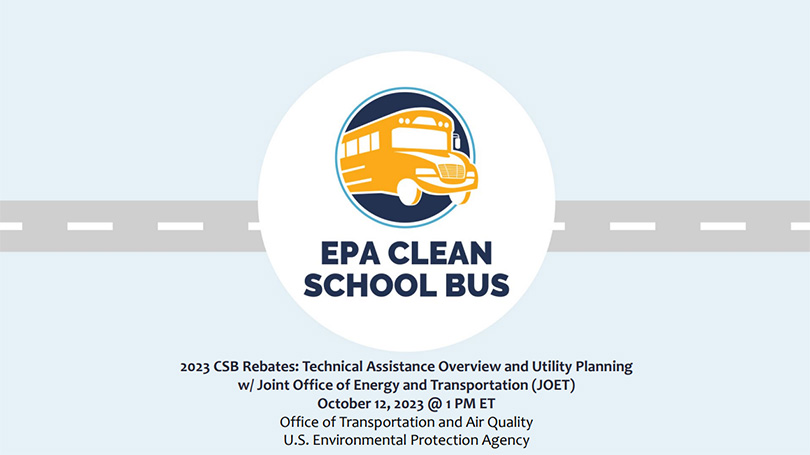 Clean School Bus Rebates Presentation opening slide.